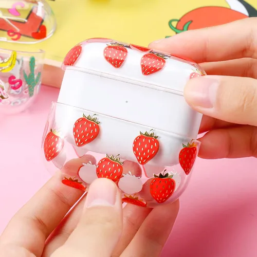 Vista 5 de AKABEILA Funda compatible con Apple Airpods Pro para mujer, transparente con diseños, policarbonato duro, a prueba de golpes [LED frontal visible]