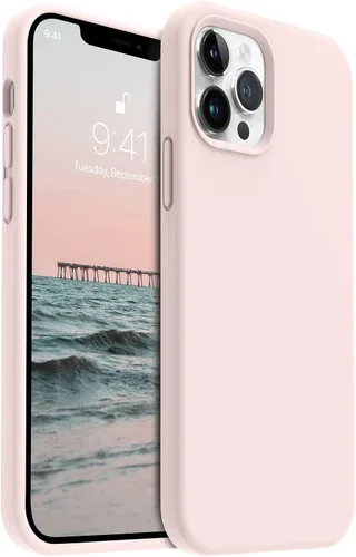 Vista 7 de AOTESIER - Funda a prueba de golpes diseñada para iPhone 12 Pro Max, funda de silicona líquida con [forro de microfibra suave antiarañazos]
