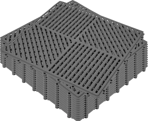 Vista 19 de ToLanbbt Cojín modular entrelazado 8P de 11.8 x 11.8 pulgadas, agujeros de drenaje de goma entrelazados antideslizantes para cubierta, ducha