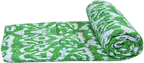 Vista 4 de Edredón Kantha de algodón con estampado indio de Ikat, hecho a mano Kantha, funda de cama de algodón cosida a mano Gudari, manta bohemia Kantha Negro