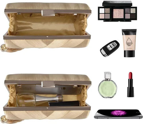 Vista 3 de BAGLAMOR Bolsos de noche de las mujeres elegante borla bolso embrague bolso para novia boda baile noche fuera fiesta
