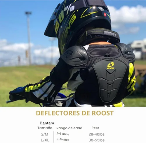 Vista 3 de EVS Sports Bantam Youth Roost Deflector Escudo TPR, construcción de espuma biológica, máxima comodidad