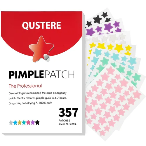 Vista 10 de QUSTERE Parches para espinillas para la cara, parches hidrocoloides para el acné, lindas cubiertas de espinillas con forma de estrella, pegatinas