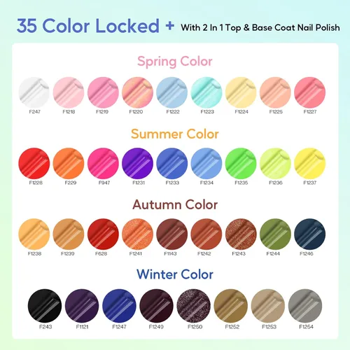 Vista 7 de Morovan Juego de esmalte de uñas de uñas: regalo de primavera y verano 2026, 36 piezas, con purpurina y aire brillante, kit de esmalte de uñas