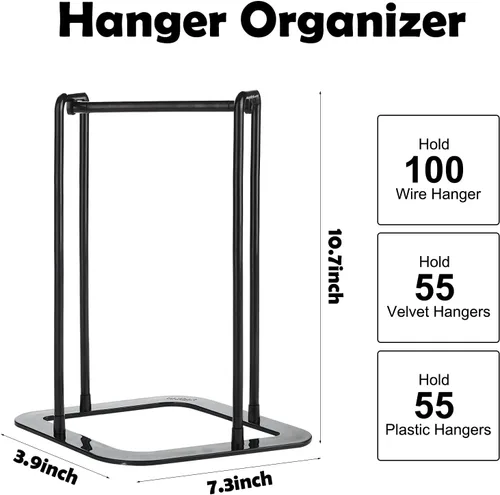 Vista 2 de Estante organizador portátil de percha, soporte apilador de almacenamiento para armario, lavandería, limpieza en seco