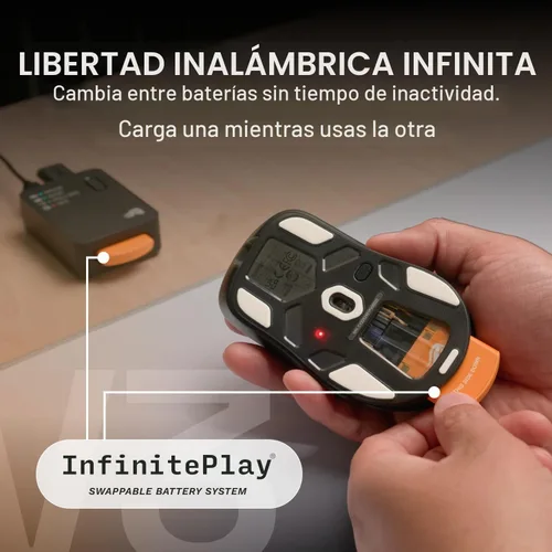 Vista 2 de GLORIOUS Mouse inalámbrico para juegos modelo D3 para videojuegos Negro mate