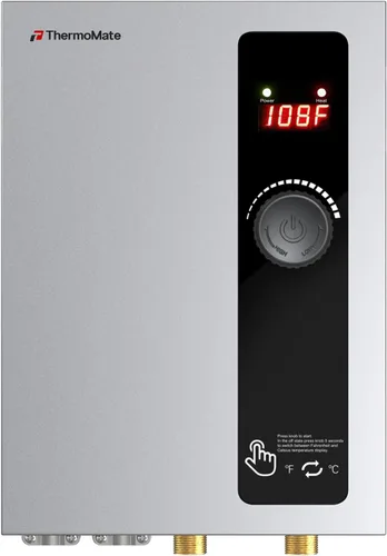 Vista 9 de Calentador de agua sin tanque eléctrico 120V, ThermoMate 3500W pequeño bajo demanda, calentador de agua caliente instantáneo con pantalla