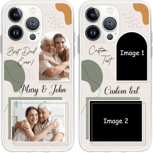 Vista 10 de CUBICER Fundas personalizadas para teléfono con foto personalizada de cumpleaños, a prueba de golpes, texto personal, funda transparente, regalos
