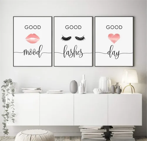 Vista 18 de NATVVA Pósteres de lienzo blanco y negro con texto en inglés "Eat Pray Love", impresiones artísticas de 3 piezas con marco interior de madera