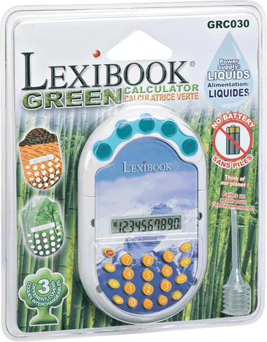 Vista 3 de LEXiBOOK Calculadora verde, sustancia líquida como fuente de alimentación, funciones básicas y avanzadas, GRC030