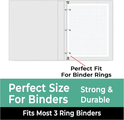 Vista 4 de Rosmonde Papel de hojas sueltas a granel, 3600 hojas, paquete de 24, hojas cuadriculadas, 8 x 10.5 pulgadas, 150 hojas/paquete, 3 perforaciones