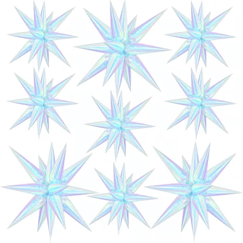 Vista 21 de 9 piezas de globos de estrella beige, grandes globos de papel de aluminio en forma de estrella en explosión, globos de Mylar en punta color crema