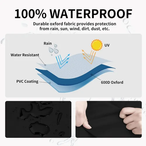 Vista 3 de Easy-Going Funda para día de patio resistente de 600D para exteriores, redonda de 75 pulgadas, con resistencia a rayos UV, funda para sofá de patio