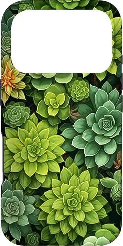 Vista 30 de Succulent Plant Botanical Green Floral Pattern Flower Cactus Case for iPhone 17