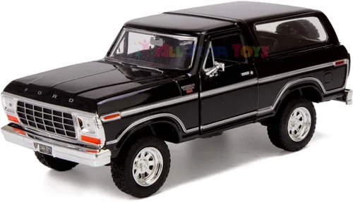 Vista 5 de 1978 Bronco 1:24 Modelo de Coche Fundido SUV SUT Negro con Cap Truck Motormax 79371