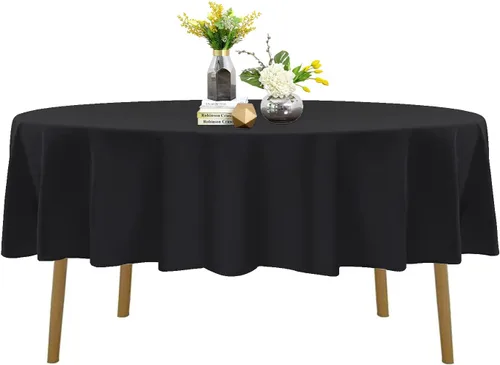 Vista 9 de Mantel de poliéster lavable de 132 pulgadas, resistente a las manchas y a las arrugas, mantel decorativo para mesa de comedor, fiestas de bufé