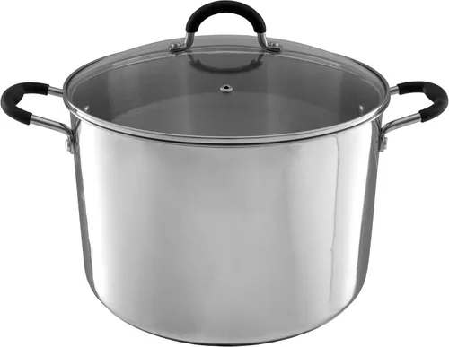 Vista 7 de Olla de 6 cuartos de galón - Olla de acero inoxidable con tapa - Compatible con cocinas eléctricas, de gas, de inducción o de gas - Utensilios