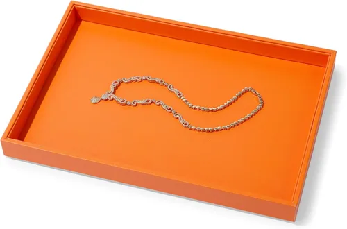 Vista 2 de Bandeja de exhibición plana de la joyería del cuero de la PU para el Naranja