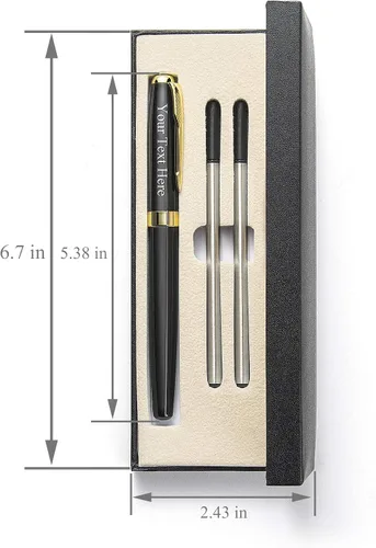 Vista 5 de Bolígrafos personalizados, bolígrafo personalizado con estuche, regalo grabado para hombres, mujeres, profesores, color dorado