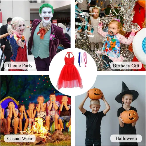 Vista 7 de ROSEZUZU Super Villain - Vestido de cosplay para niñas de 5 a 12 años
