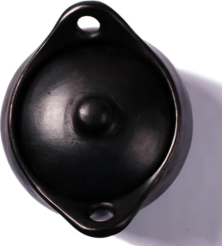 Vista 4 de Ancient Cookware, Olla de arcilla Chamba para guiso, extra pequeña, 1.5 cuartos