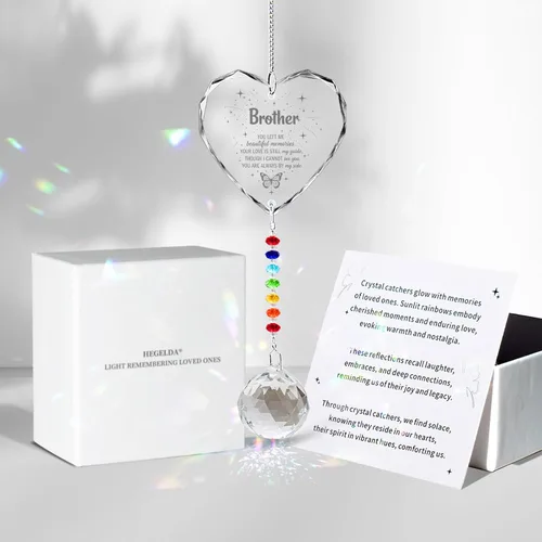 Vista 13 de Regalos conmemorativos para la pérdida de papá, atrapasoles de cristal en la memoria, regalos de condolencia por pérdida de papá y padre, regalos