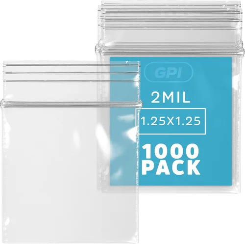 Vista 38 de GPI - Bolsas pequeñas con cremallera de 1 x 1 pulgada, bolsas de plástico transparente con cierre para joyas, 2 mil de grosor, con cierre superior