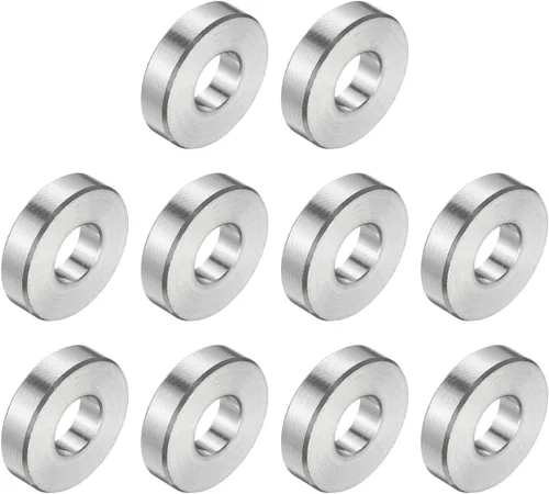 Vista 92 de uxcell 10 piezas de espaciador de acero inoxidable de 3/8" de diámetro interno x 3/4" de diámetro exterior x 1" de longitud, espaciador de rosca
