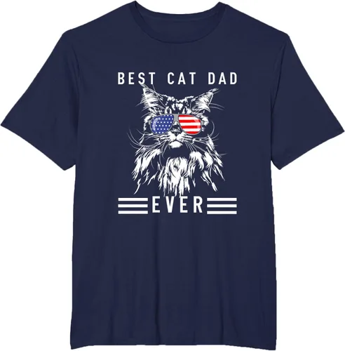 Vista 37 de Funny Maine Coon Cat Best Cat Dad Ever Funny Cat Maine Coon Camiseta, Negro, S