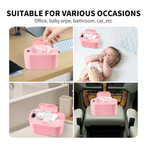 Vista 5 de Calentador de toallitas para bebés y dispensador de toallitas húmedas para bebés, 5 modos de control de calefacción de temperatura, calentador