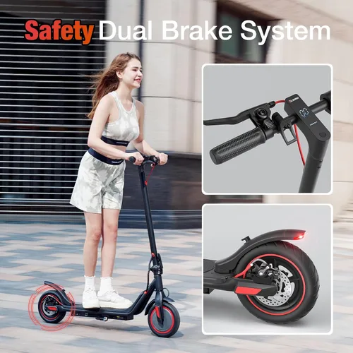 Vista 5 de iScooter Electric Scooter Adults & Big Kids, Cruise Control, Dual Braking System, Smart App, Foldable Electric Scooter for Commuting & Campus Use