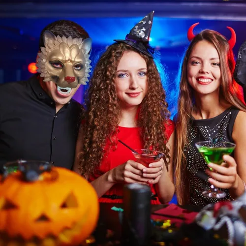 Vista 5 de Sosoport Máscara de león dorado 3D para fiestas de cosplay de Halloween