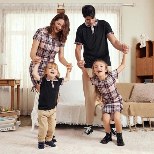 Vista 3 de PATPAT Conjuntos familiares a juego para mamá y yo, vestidos de manga corta, camiseta casual bodycon midi, conjunto a juego