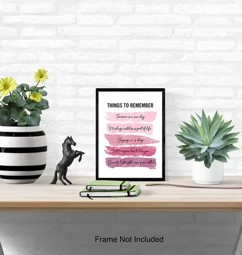 Vista 5 de Arte y decoración de pared con citas inspiradoras positivas - GRANDE 11X14 - Regalos de aliento edificantes para mujeres, niñas, adolescentes