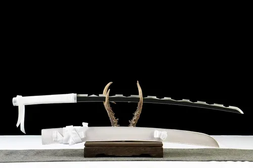 Vista 3 de Espada japonesa de anime, katana samurái de acero al carbono 1045 forjada a mano, espada japonesa hecha a mano de espiga completa, katana práctica