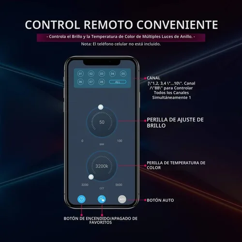 Vista 5 de Neewer Anillo de luz LED de 16 pulgadas, control táctil manual con pantalla LCD, control de múltiples luces, 3200-5600K, soporte de luz incluido