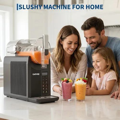 Vista 4 de No-Ice - Máquina de granizado de estilo comercial, máquina de bebidas congeladas de 68 onzas/2 litros, 6 programas preestablecidos, pantalla LED