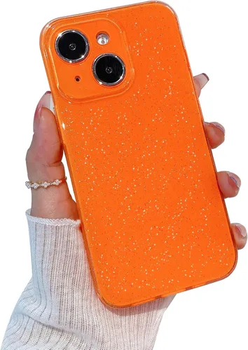 Vista 8 de Funda compatible con iPhone 15 Plus con purpurina para mujeres y niñas, funda protectora suave y brillante para iPhone 15 Plus, color azul