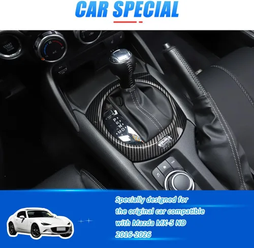 Vista 3 de Adhesivo para marco de cambio de marcha interior de automóvil para Mazda MX-5 ND 2015-2026 Cubierta de panel de consola central, accesorios