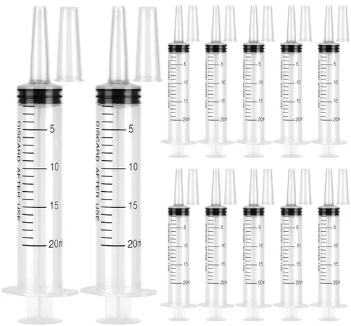 Vista 10 de Paquete de 24 jeringas de plástico de 0.0 fl oz con tapas, estériles, selladas individualmente para rellenar líquidos precisos, medir y alimentar