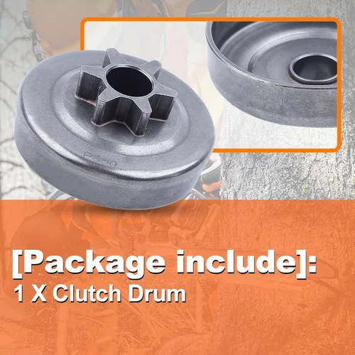 Vista 4 de Tambor de piñón de accionamiento de embrague 3/8"-6T para Husqvarna 36 41 136 137 141 142 motosierra 530047061, 530 04 70 61