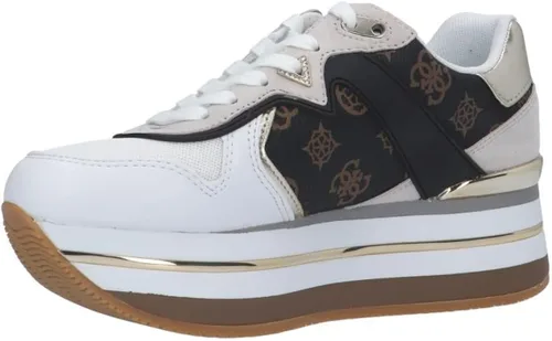 Vista 8 de Guess Scarpe Donna Zeppa Harinna Pala BlancoMarrón 4G Logo D23GU28 FL7HARFAL12, Multicolor