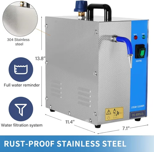 Vista 4 de 2023 Jewelry Cleaner Machine, Professional Jewelry Steam Cleaner Machine 1300W 2L, Stainless Steel Jewelry Cleaning Equipment for Silver & Gold