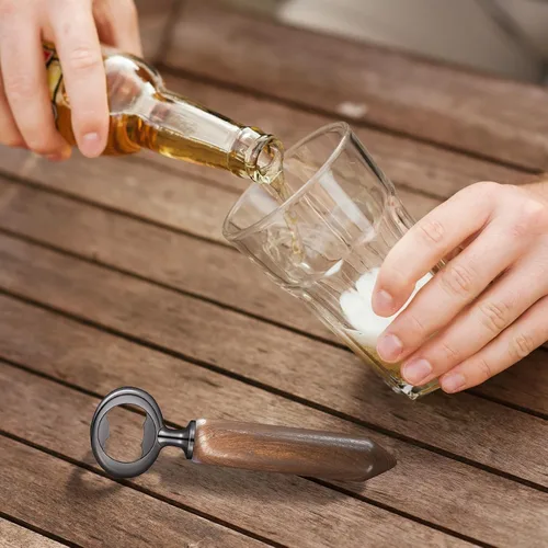 Vista 7 de Kit de abridor de botellas de metal, 10 piezas de insertos de acero inoxidable, accesorios para abridor de cerveza DIY, insertos negros planos