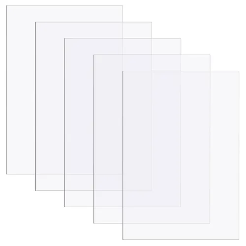 Vista 9 de Zonon 5 piezas de hojas de policarbonato transparente 25.5 x 20.5 x 0.05 cm Hoja de plástico delgada Panel de plástico resistente con papel