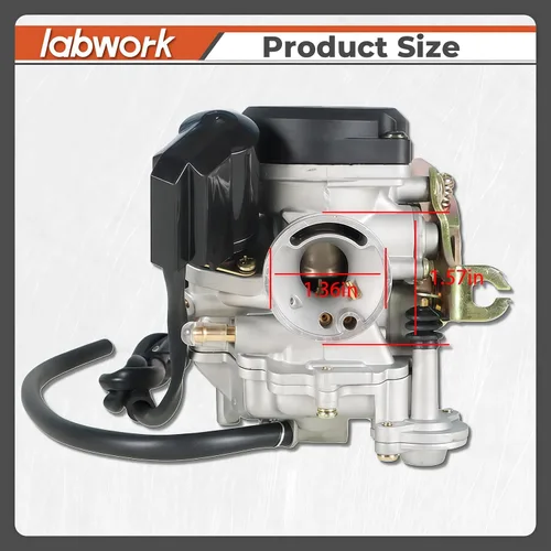 Vista 3 de labwork Repuesto de carburador para scooter 139QMB 139QMA, reemplazo de carburador para motor GY6 50cc 100cc 0.787 in Big Bore