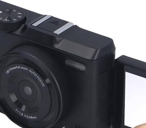 Vista 9 de Zopsc Cámara digital 4K de Vlog de 48 MP, enfoque automático de 48 MP, cámaras de zoom digital 18X para Vedio, pantalla abatible de 3 pulgadas Negro