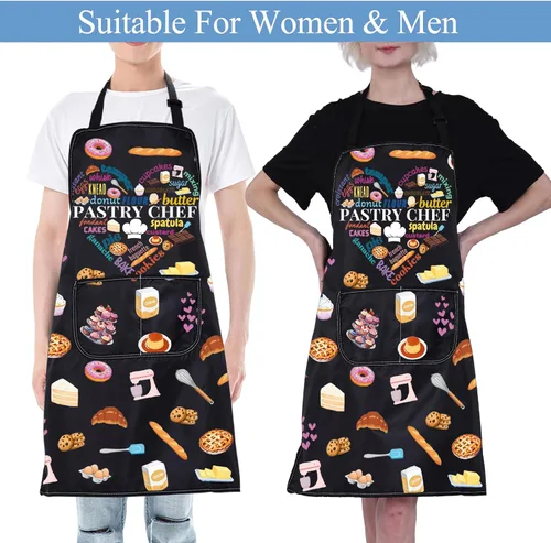 Vista 4 de CMNIM Delantal de chef pastelero, regalo de panadero, delantal de cocina para repostería, regalo de graduación para estudiantes culinarios, regalo