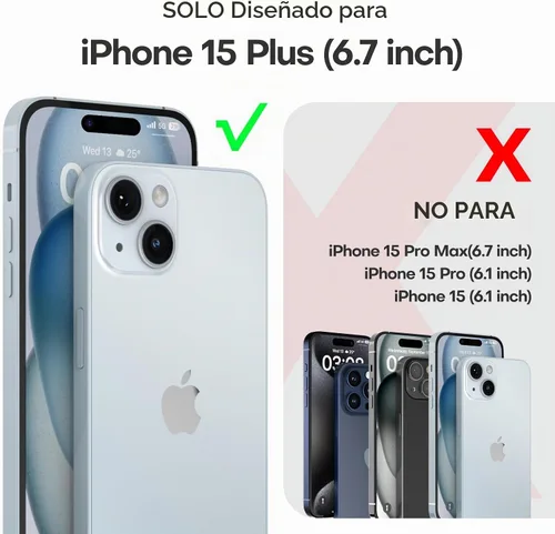Vista 2 de TAURI - Funda para iPhone 15 Plus, compatible con MagSafe, transparente A-Magnético Transparente