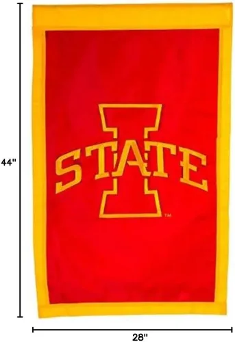 Vista 2 de Team Sports America Bandera con apliques de doble cara del estado de Iowa
